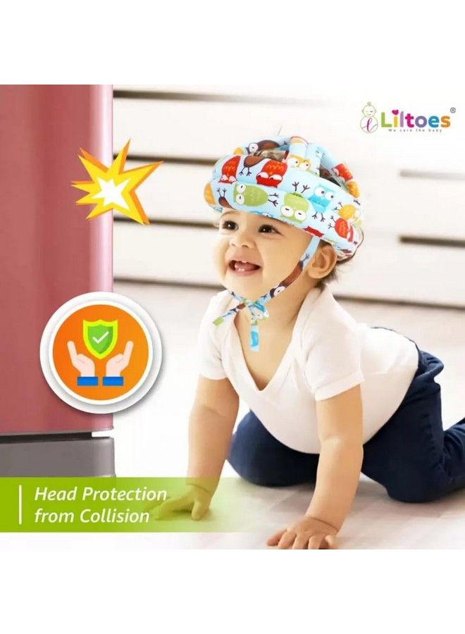 Baby Head Protector For Safety Of Kids 6M To 3 Years Baby Safety Helmet With Proper Air Ventilation & Corner Guard Protection (Owl Print Colour)