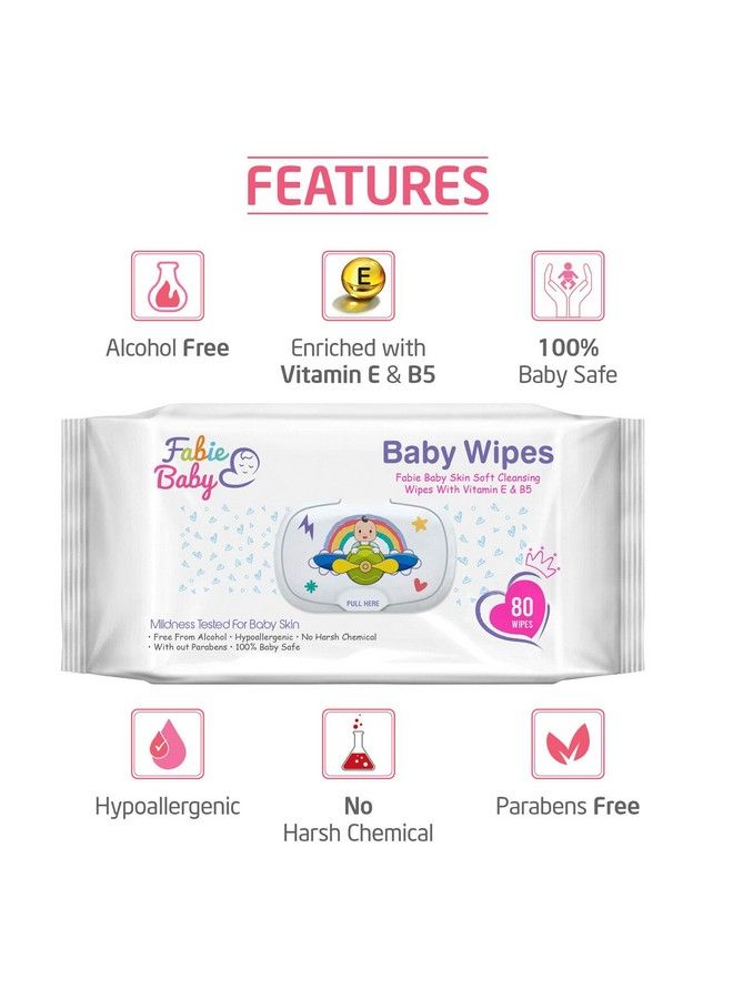 Skin Soft Cleansing Wipes ;; With Vitamin E Hypoallergenic ;; Double Closure ;; Keeps Moisture ;; Intact Alcoholfree 80S (Pack Of 6)