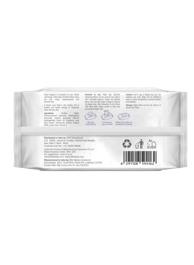 Skin Soft Cleansing Wipes ;; With Vitamin E Hypoallergenic ;; Double Closure ;; Keeps Moisture ;; Intact Alcoholfree 80S (Pack Of 6)