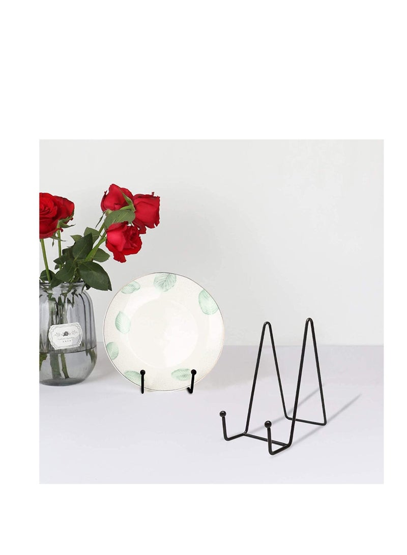 Plate Stands for Display - 3 Inch Plate Holder Display Stand + Metal Frame Holder Stand for Picture, Decorative Plate, Book, Photo Easel (2 Pack)
