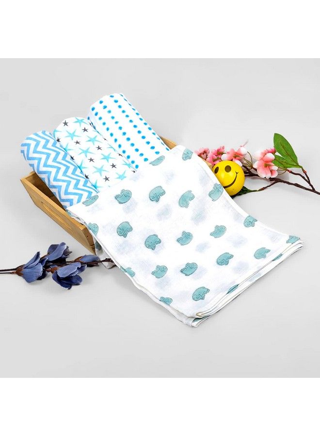 Organic Muslin New Born Baby Gift Setblue White10 Items