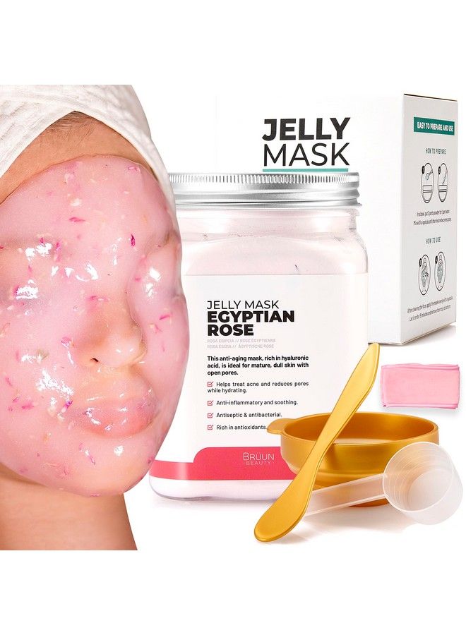 Peeloff Egyptian Rose Jelly Mask For Face Care A 23 Fl Oz Rubber Mask Jar For 30 To 35 Treatments A Skin Care Moisturizing Gel Mask Of Spa Set For Men Women And Adults