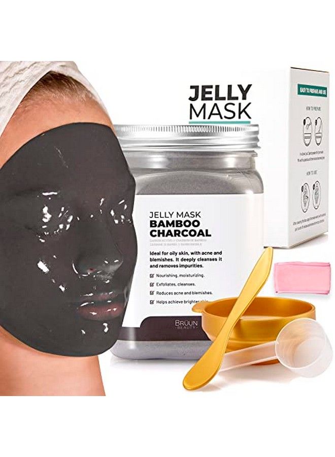 Jelly Mask Jar Bamboo Charcoal Peeloff Face Care Rubber Mask ; 23 Fl Oz Skin Care Moisturizing Gel Mask Jar Spa Set