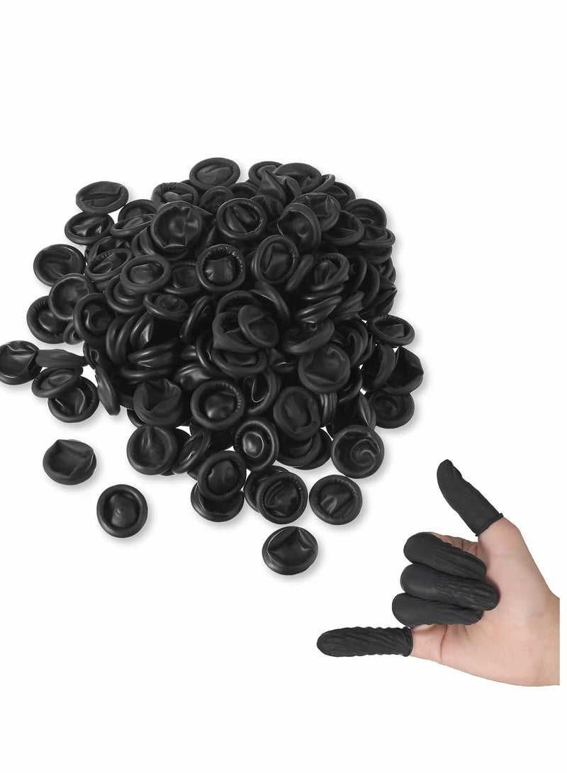 Latex Finger Cots 200 Pcs Disposable Latex Finger Cots Protective Fingertips Gloves Black Finger Sleeves Finger Protectors Fingertip Bandages for Industrial Beauty and More