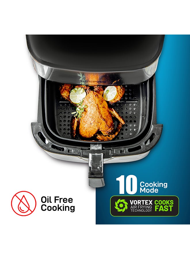 Digital Air Fryer 7.5 L Capacity With 5.5 L Inner Basket| Equipped With Vortex Air Frying Technology Digital Display With Touch Screen 7.5 L 1800 W GAF37530UK Black and Silver