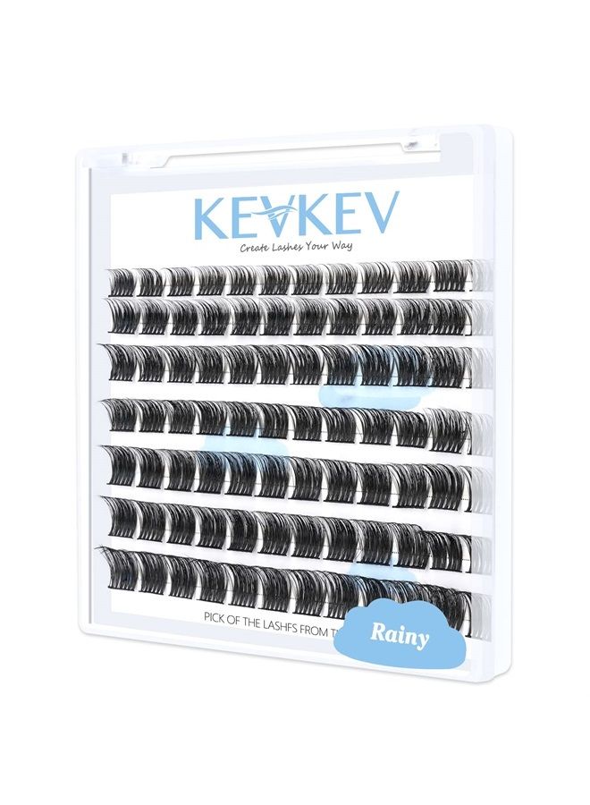 Lash Clusters 84 Pcs Cluster Lashes Eyelash Clusters DIY Cluster Eyelash Extensions Individual Lashes Thin Band & Soft (Rainy,C-8-16mix)