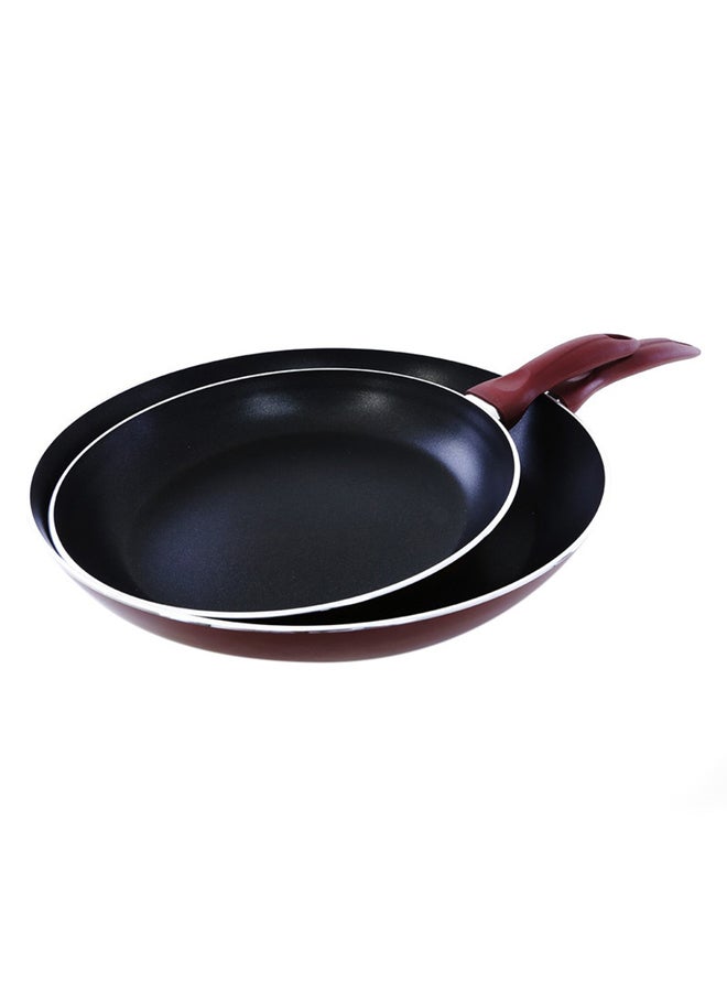 2-Piece Frying Pan Set Red 28x4.5,22x3.5cm