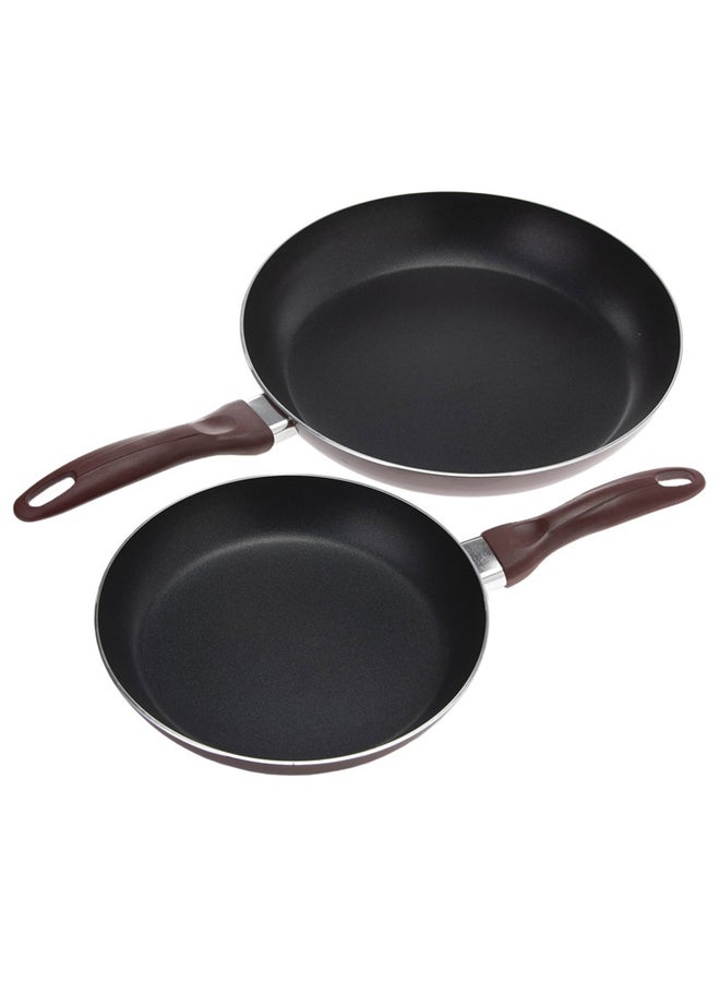 2Pcs Non-Stick Fry Pan Set 2.5Mm Thickness Press Aluminium Material Cd Bottom Strong Bakelite Handle 3 Layer Durable Non-Stick Coating Multicolour 28 & 22 Cmcm