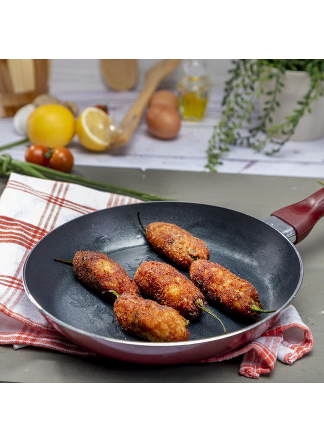 2Pcs Non-Stick Fry Pan Set 2.5Mm Thickness Press Aluminium Material Cd Bottom Strong Bakelite Handle 3 Layer Durable Non-Stick Coating Multicolour 28 & 22 Cmcm