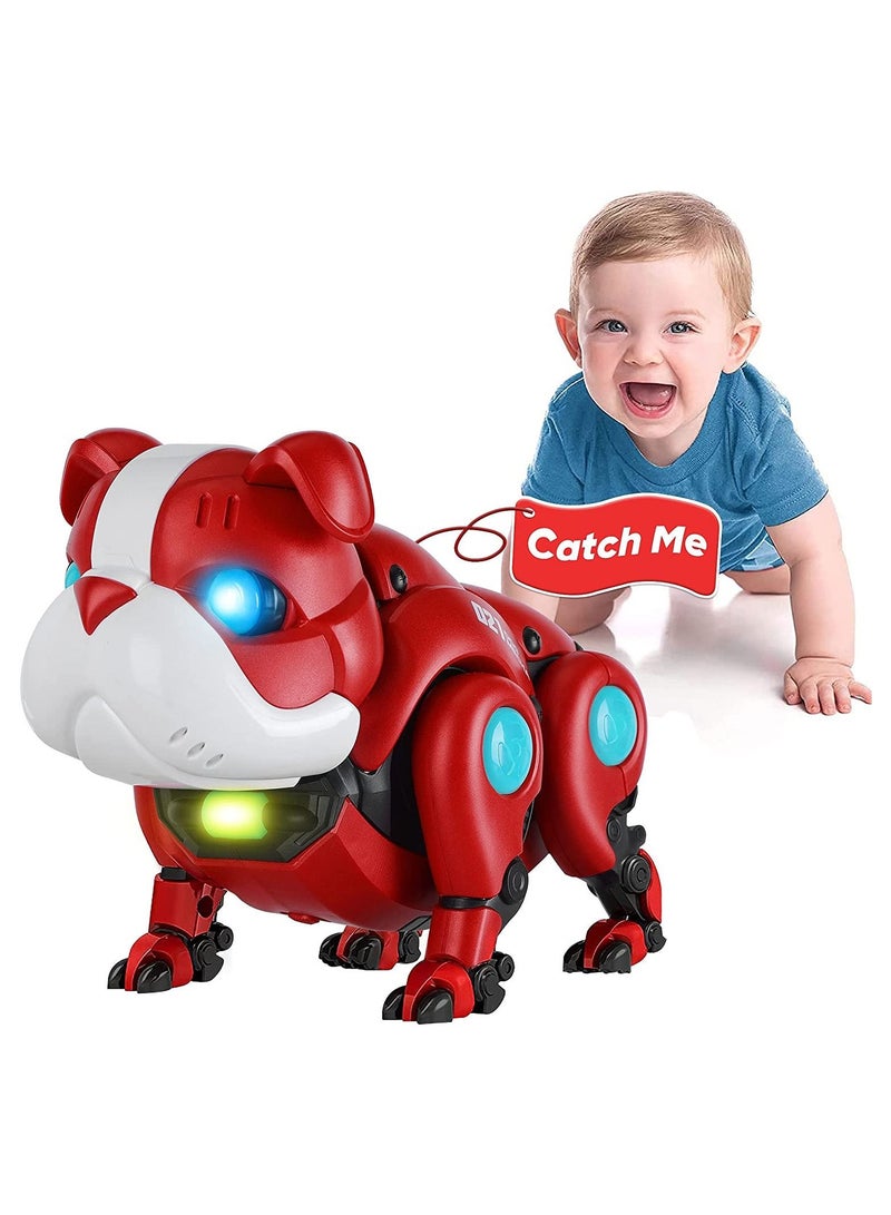 SYOSI Baby Crawling Toys, Baby Musical Toys for Toddlers, Walking Robot Dog Toy, Educational Interactive Light-up Gifts Toys, for 3 4 5Year Old Boys Girls Kids