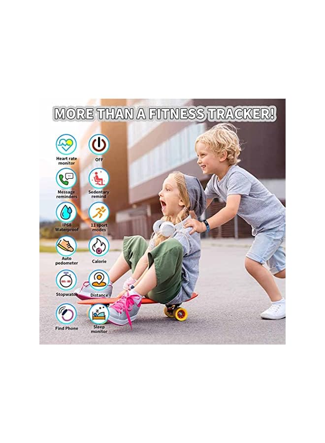Fitness Tracker for Kids Fitbit for Boys Girls 6+ Fitness Watch Activity Tracker with Pedometers, Heart Rate & Sleep Monitor, Stopwatch, Waterproof Gift for Children (Pink Camouflage)