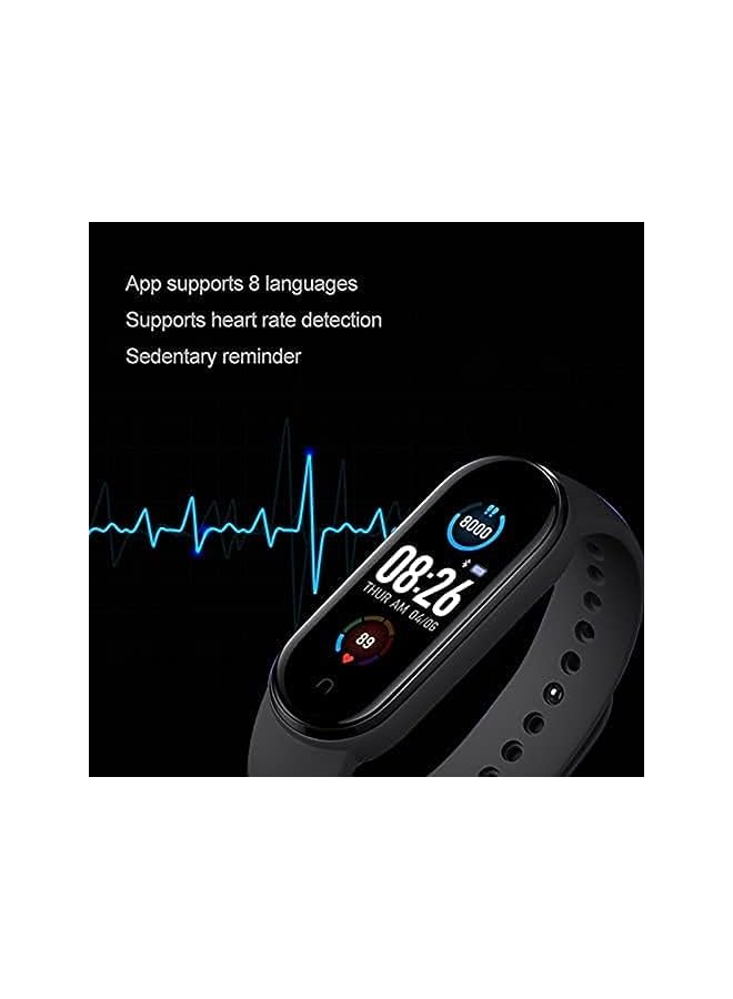 Band Smart Bracelet Wristband Waterproof Sport Smart Watch Fitness Tracker Watch with Heart Rate Monitor Smart Watch with Message Reminder and Step Counter with Blood Pressure Monitor (Black)
