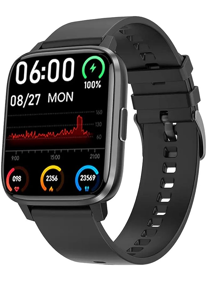 Pebble Cosmos Prime smart watches for men | Women large always on display smartwatch with bluetooth calling and Wireless Charging fitness tracker with HR monitor sleep tracking smart watch JET BLACK