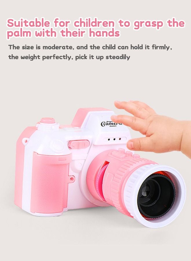 Musical Projector Camera with Sounds Projector Toy Interactive Musical Instrument Party Camera Educational Learning 16 Images, 2 Themes,  Animals+Fruits