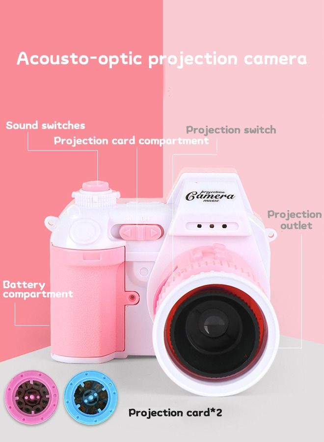 Musical Projector Camera with Sounds Projector Toy Interactive Musical Instrument Party Camera Educational Learning 16 Images, 2 Themes,  Animals+Fruits