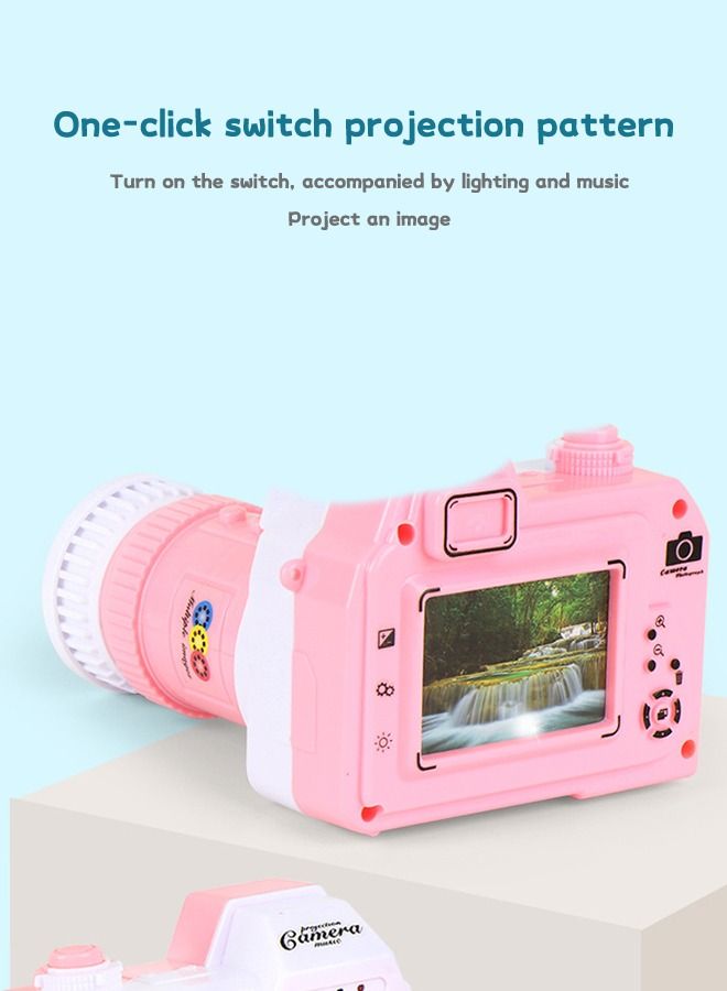 Musical Projector Camera with Sounds Projector Toy Interactive Musical Instrument Party Camera Educational Learning 16 Images, 2 Themes,  Animals+Fruits