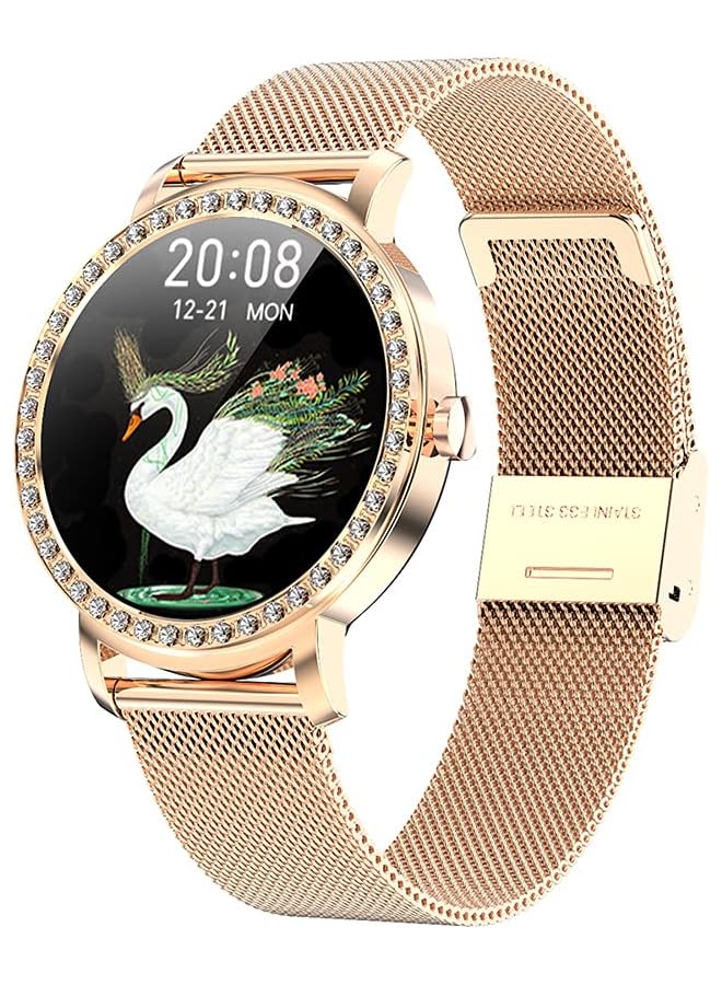 Men's & Women's Activity Tracker Smartwatch with Heart Rate Monitor/Step & Calorie Counter (Gold)