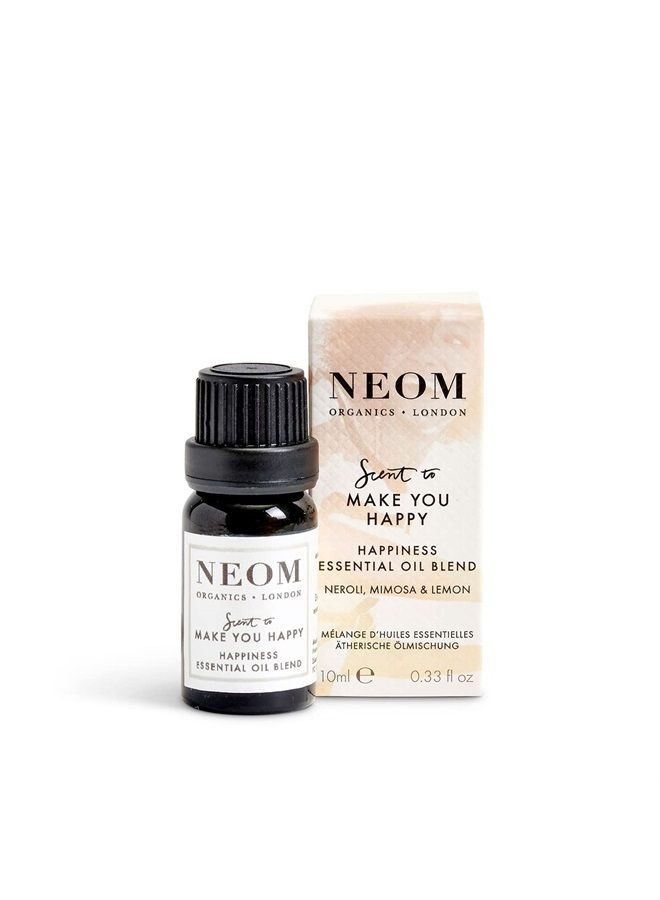 NEOM - Happiness Essential Oil Blend, 10ml | Neroli, Mimosa & Lemon | Scent to Make You Happy Range | 100% Natural Fragrance