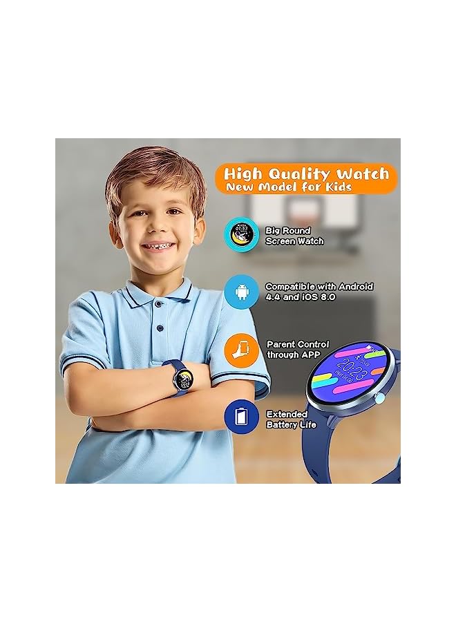 Smart Watch, Children Fitness Activity Tracker for girls boys, IP68 Waterproof Kids Smart Watch with 19 Sport Modes, Pedometers, Heart Rate, Sleep Monitor (Blue)