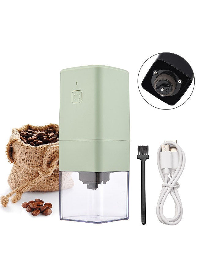 Portable Mini Electric Burr Coffee Grinder with Adjustable Coarse Fine Grinding Removable Chamber for Home Travel Office Coffee Shop