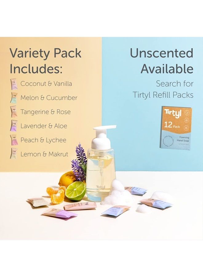 Hand Soap Duo Kit - 2 Glass Foaming Dispensers + 6 Tablet Refills - Compostable Packaging - Variety Fragrances - 48 fl oz total (makes 6x 8 fl oz bottles of soap)