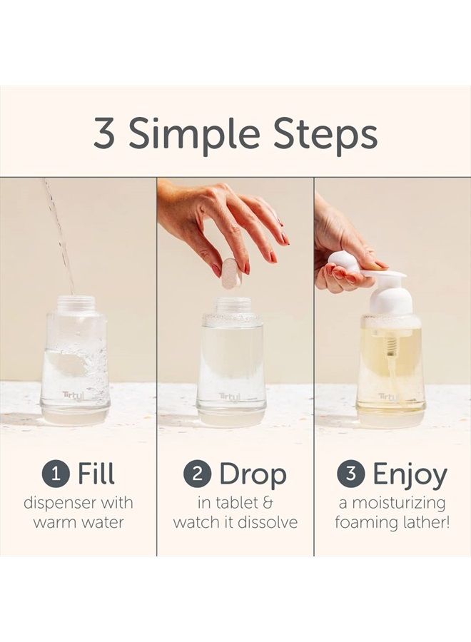 Hand Soap Duo Kit - 2 Glass Foaming Dispensers + 6 Tablet Refills - Compostable Packaging - Variety Fragrances - 48 fl oz total (makes 6x 8 fl oz bottles of soap)