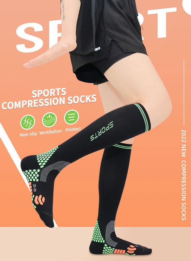 Athletic Compression Socks Designed for Sport Basketball Running Workout Gym,Graduated Circulation Support Knee High Socks,Sports Calf Socks