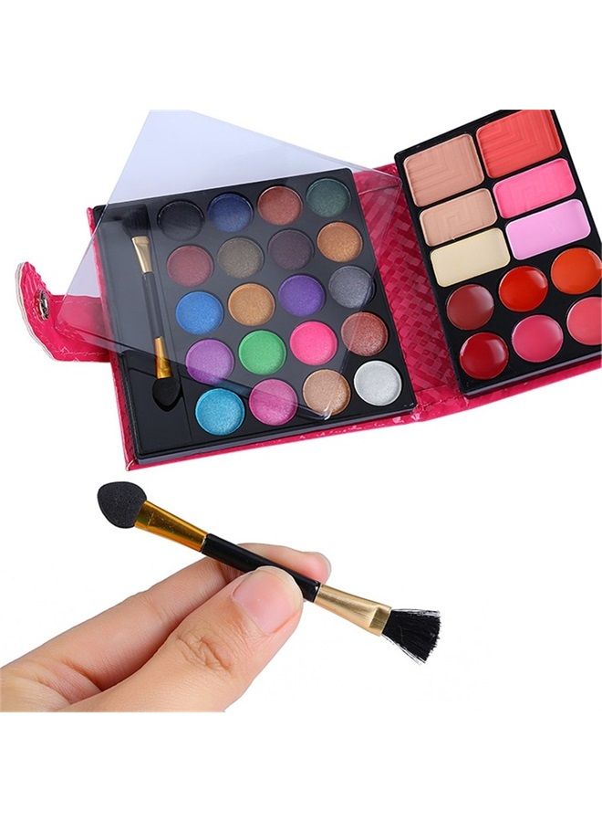 Pro 32 Colors All In One Ultimate Color Makeup Palette Carry All Eyeshadow Cosmetic Contouring Makeup Kit (With 6 Lipgloss, 3 Blush, 3 Face Powder and 2 Brush) White Bag