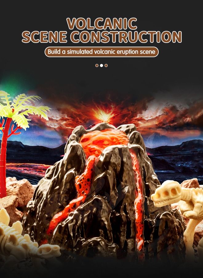 3-In-1 Scientific Experiment Kits STEM Activities Educational Toys for Kids, Archaeological Excavation Toy, Erupting Volcano Science Kit and Scene Construction 3-In-1 Kits