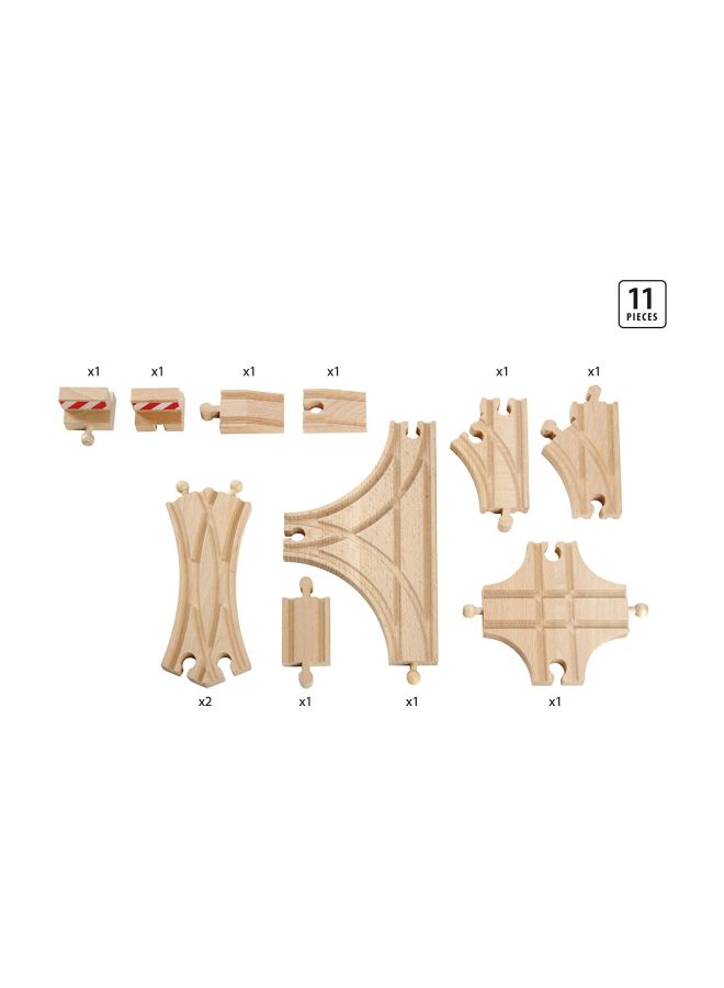 11-Piece Wooden Train Tracks 33307