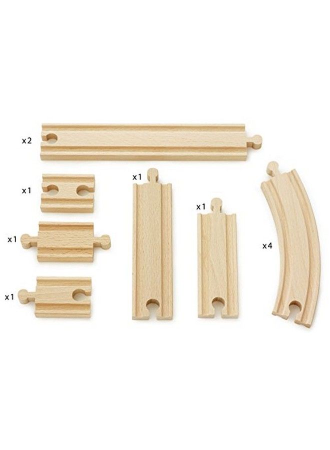 World 33401 Beginner'S Expansion Pack ; 11 Piece Wooden Train Tracks For Kids Ages 3 And Up