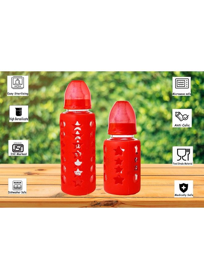 High Borosilicate Glass Feeding Bottle For Baby Feeder For Newborn ;Super Soft Flow Control & Anti Colic Nipple For Infants Toddlers