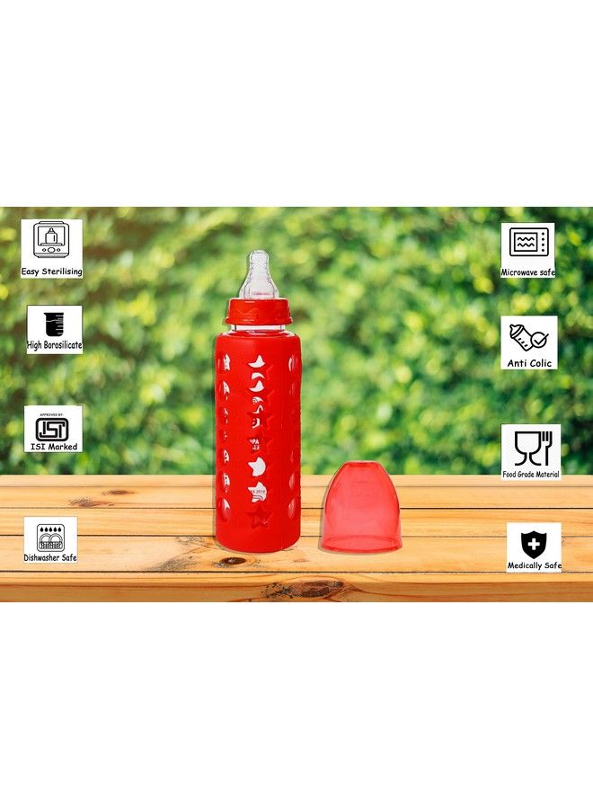 High Borosilicate Glass Feeding Bottle For Baby Feeder For Newborn ;Super Soft Flow Control & Anti Colic Nipple For Infants Toddlers