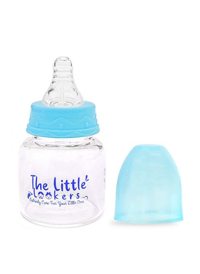 Glass Feeding Bottle For Newborn Baby ; Crystal Diamond Glass Feeders 100% Bpa Free (Combo 60Ml Pink & Blue)