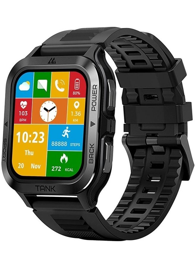 Tank M2 Bluetooth Answer Make Call Smart Watches For Men 5 ATM US Military Certified With 70 Sport Modes 1.85 Inch For Android IOS IPhones With Heart Rate Blood Pressure Black