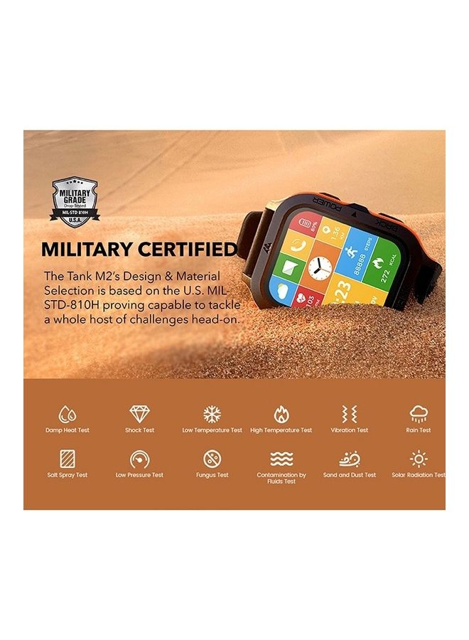 Tank M2 Bluetooth Answer Make Call Smart Watches For Men 5 ATM US Military Certified With 70 Sport Modes 1.85 Inch For Android IOS IPhones With Heart Rate Blood Pressure Black
