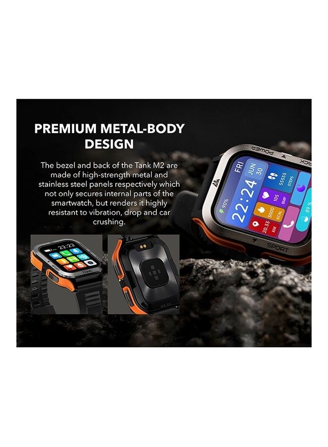 Tank M2 Bluetooth Answer Make Call Smart Watches For Men 5 ATM US Military Certified With 70 Sport Modes 1.85 Inch For Android IOS IPhones With Heart Rate Blood Pressure Black