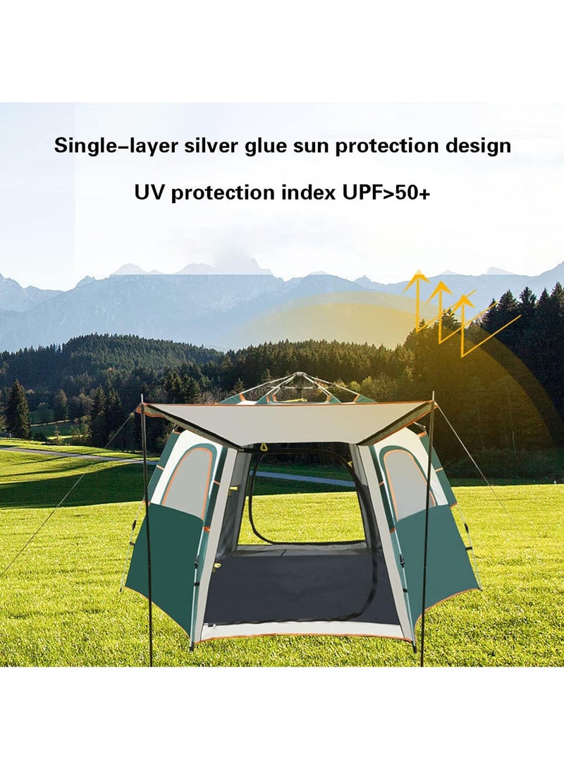 Premium Quality Camping Tent 4 to 5 Person Pop Up Cabin Full-Automatic Waterproof Tent with Porch Windproof Ultraviolet-proof Cabin Tent for Camping Hiking Mountaineering
