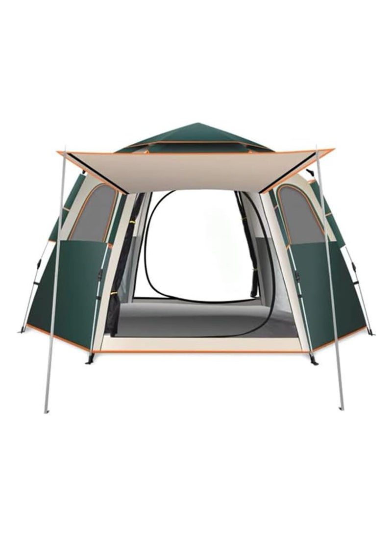 Premium Quality Camping Tent 4 to 5 Person Pop Up Cabin Full-Automatic Waterproof Tent with Porch Windproof Ultraviolet-proof Cabin Tent for Camping Hiking Mountaineering