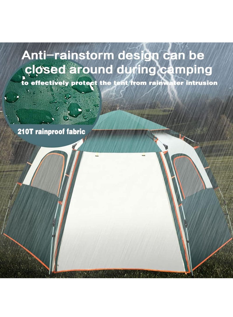 Premium Quality Camping Tent 4 to 5 Person Pop Up Cabin Full-Automatic Waterproof Tent with Porch Windproof Ultraviolet-proof Cabin Tent for Camping Hiking Mountaineering
