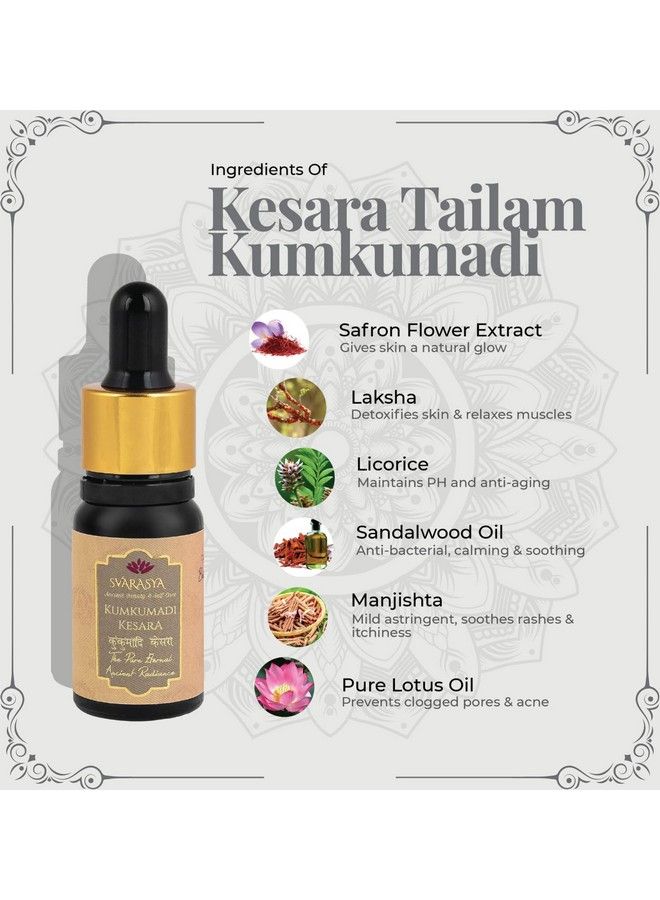 Kumkumadi Ayurvedic Antiaging Face Serum For Oily Skin;Brightening Face For Men And Women;12 Ml