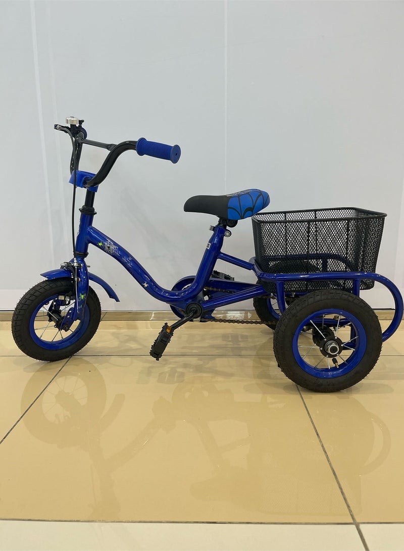 100% Assembled Tricycle 8-Inch Children's 3-Wheel Bicycle With Basket On The Back