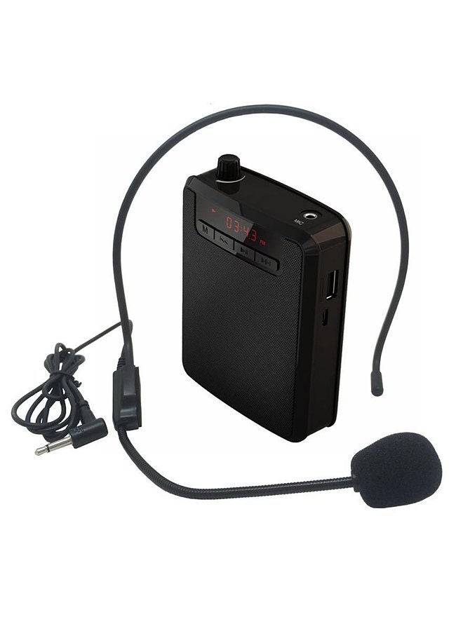 Portable Voice Amplifier Rechargeable Vioce Amplifier with Wired Microphone Headset & Waistband for Teaching Singing Training