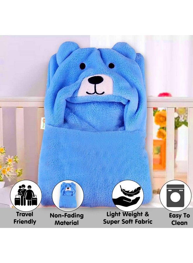 Baby Blankets New Born Combo Pack Of Super Soft Baby Wrapper Baby Sleeping Bag For Baby Boys Baby Girls Babies (Blue Bear)