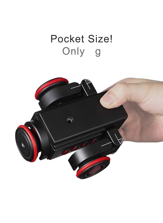 Motorized Dolly Car, 3-Wheels Wireless Electric Track Rail Slider Video Camera Dolly Car with Remote Control, Compatible with DSLR Camera, Camcorder, for GoPro, iPhone, and Android Smartphone