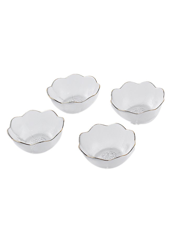 4-Piece Fluorescent Glass Bowl Set Clear 13 x 5cm