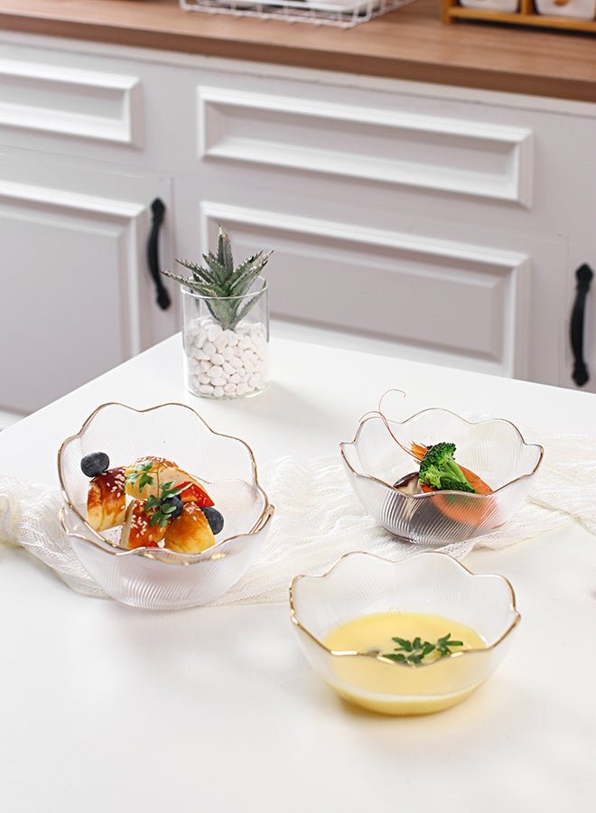 4-Piece Fluorescent Glass Bowl Set Clear 13 x 5cm