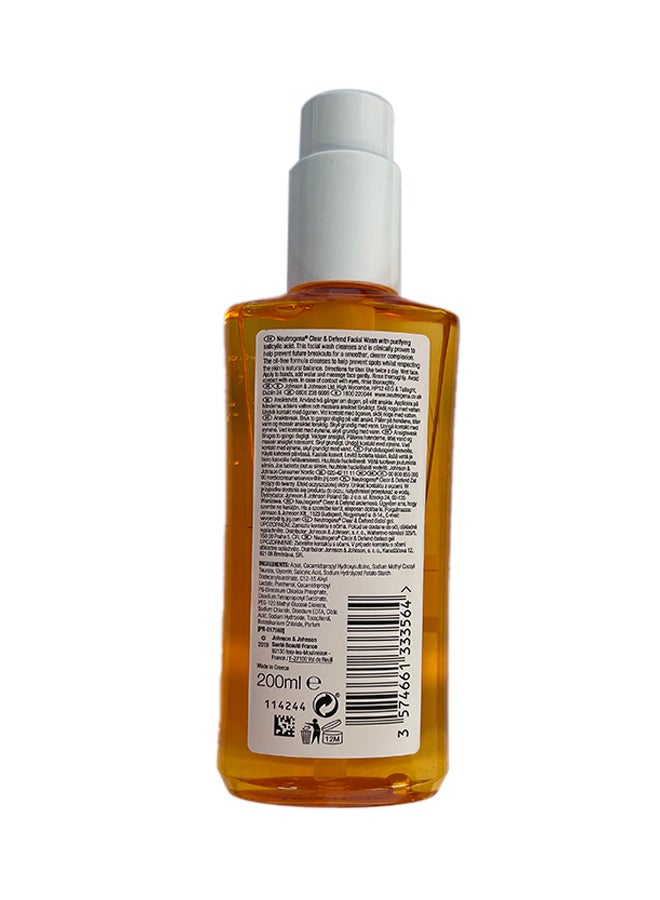 Clear And Defend Facial Wash Orange 200ml
