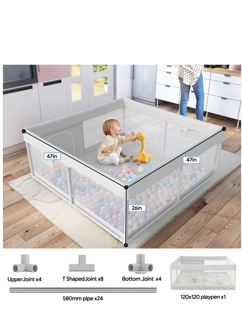 Baby Fence Small Baby Playpen Baby's Play Yard Baby and Toddler's Play Fence Toddler's Play Fence in Apartment Baby Activity Play Fence Extra Large Baby Play Yard 1.2*1.2m Grey