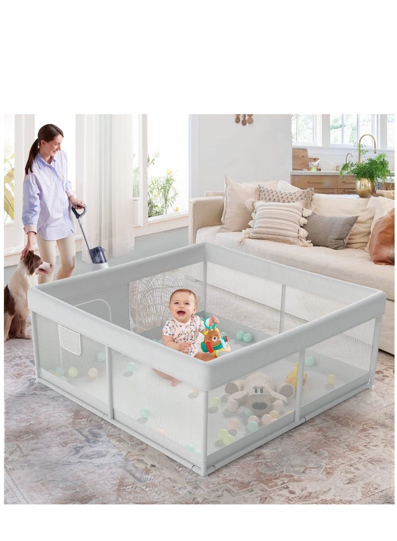 Baby Fence Small Baby Playpen Baby's Play Yard Baby and Toddler's Play Fence Toddler's Play Fence in Apartment Baby Activity Play Fence Extra Large Baby Play Yard 1.2*1.2m Grey